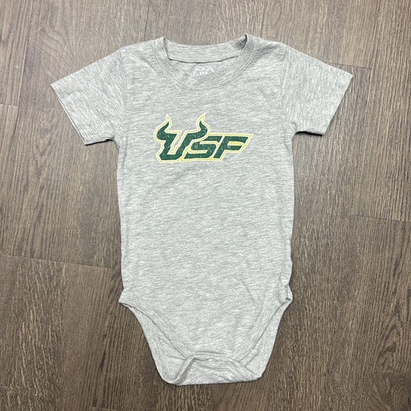 Baby’s Go Bulls! 6mo/12mo/18mo onesies! Two grey, one white. Go USF! - Picture 11 of 13